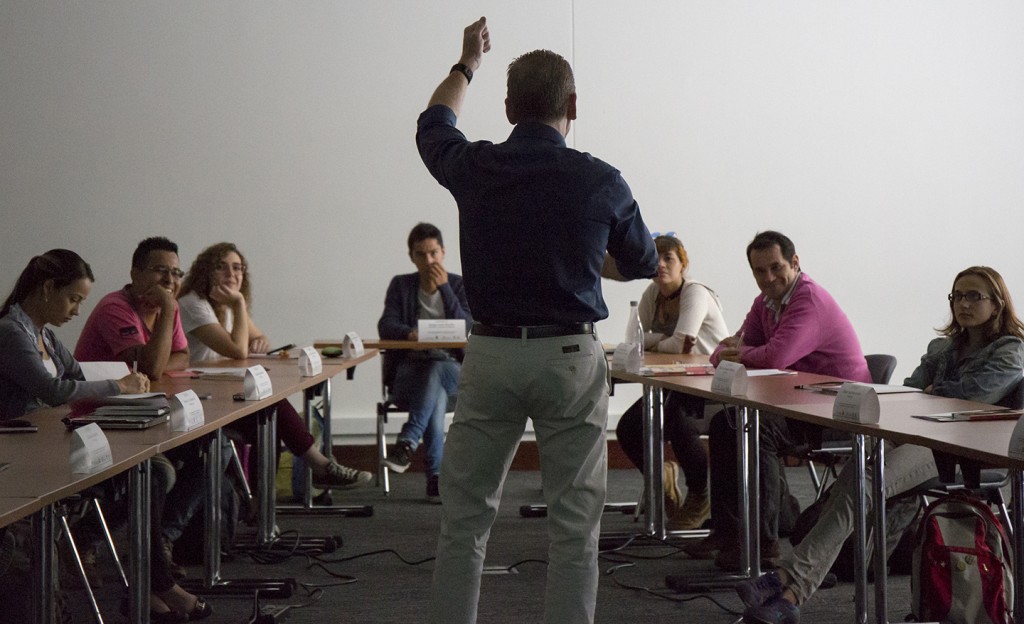 Medellín 28 Septiembre 2015. Premio Gabriel García Márquez de Periodismo. Taller de Videoperiodismo de mochila.con Bill Gentile. Foto: David Estrada Larrañeta/FNPI